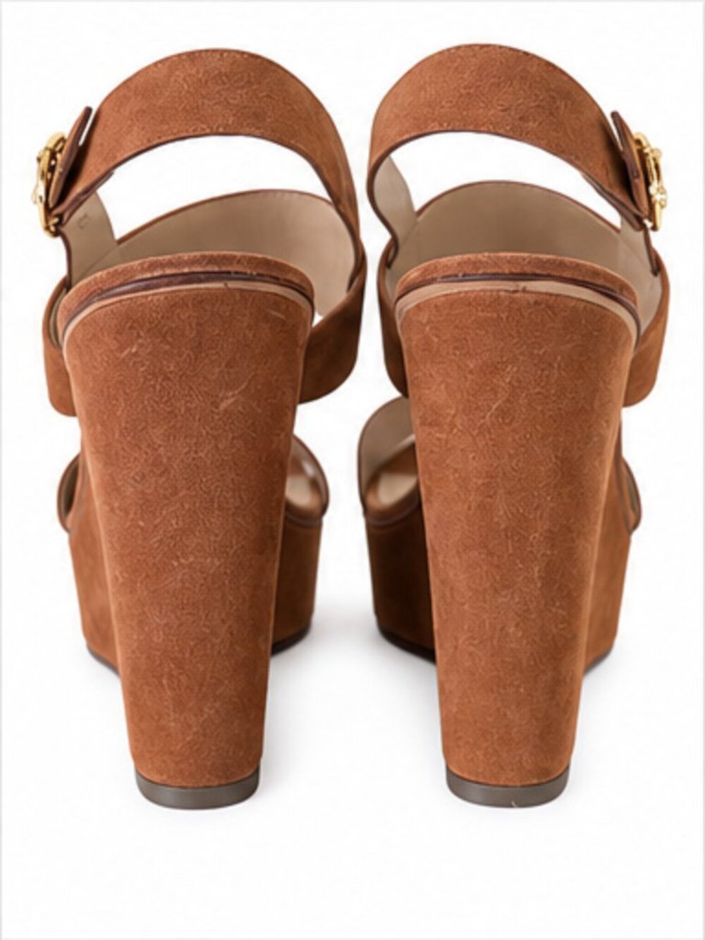 Tory Burch Cognac Suede Wedges Size 11 - Picture 6 of 9